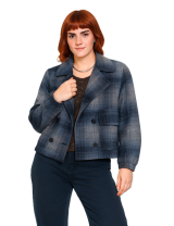 Veste courte à carreaux femme avec remise de -50% | MisterPrice.fr