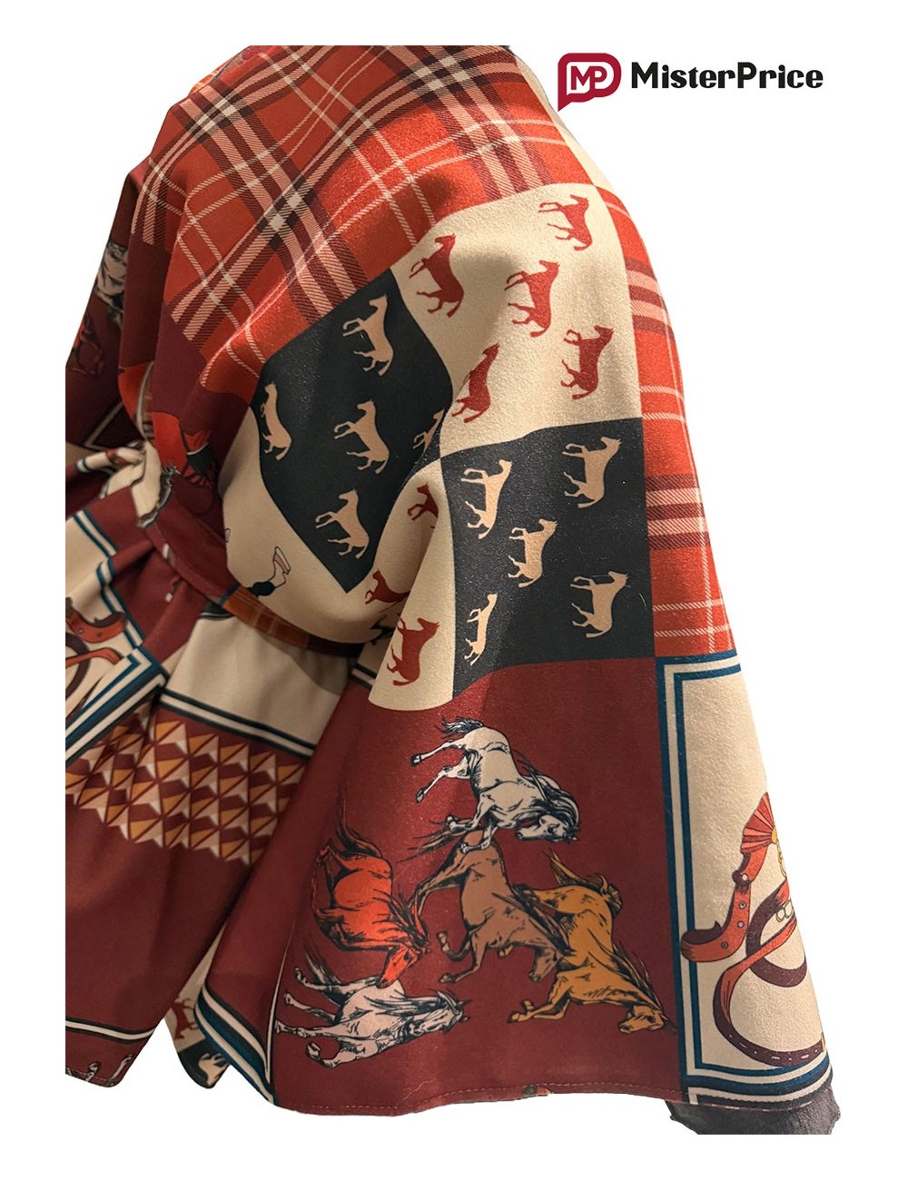 Cape femme imprimée avec ceinture à - 50 % | MisterPrice.fr