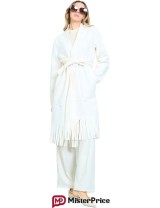 Manteau long frangé ceinturé femme à petit prix | Mister Price France