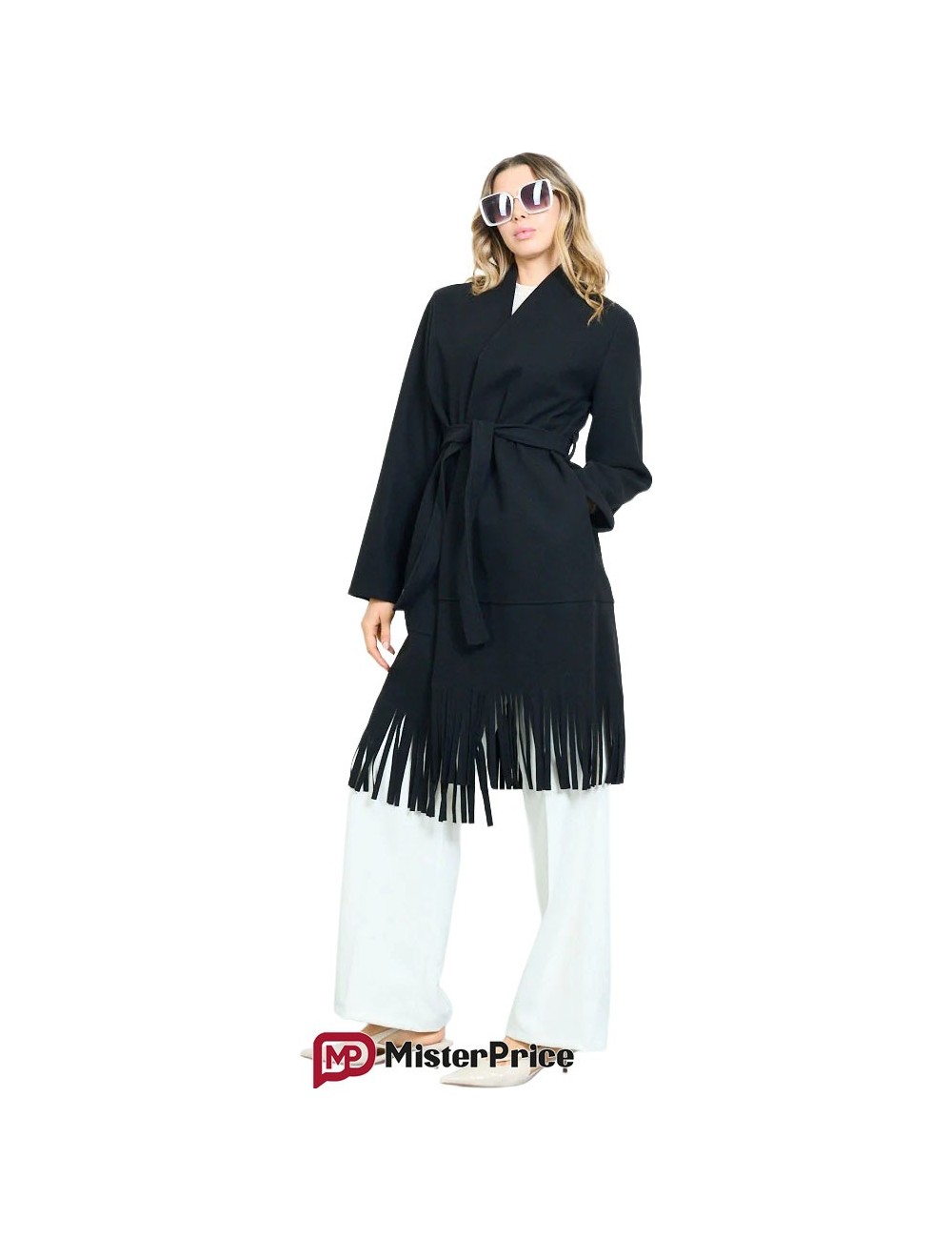 Manteau long frangé ceinturé femme à petit prix | Mister Price France