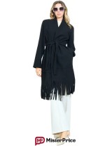 Manteau long frangé ceinturé femme à petit prix | Mister Price France