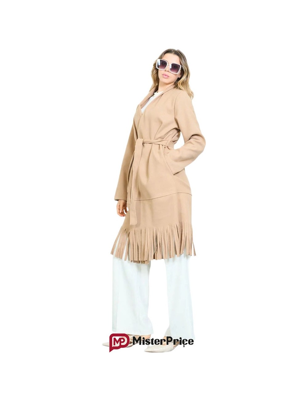 Manteau long frangé ceinturé femme à petit prix | Mister Price France