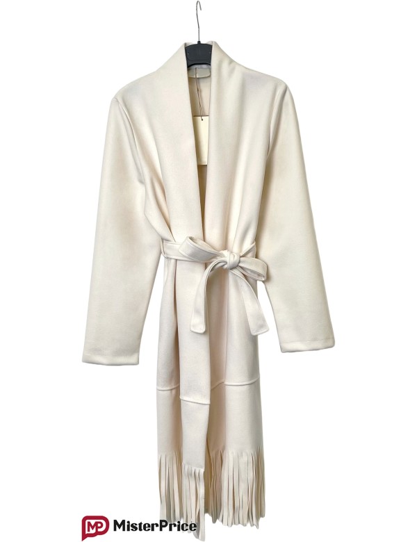 Manteau long frangé ceinturé femme à petit prix | Mister Price France