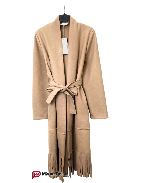 Manteau long frangé ceinturé femme à petit prix | Mister Price France