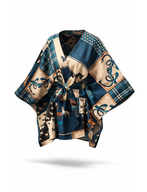 Cape femme imprimée avec ceinture à - 50 % | MisterPrice.fr