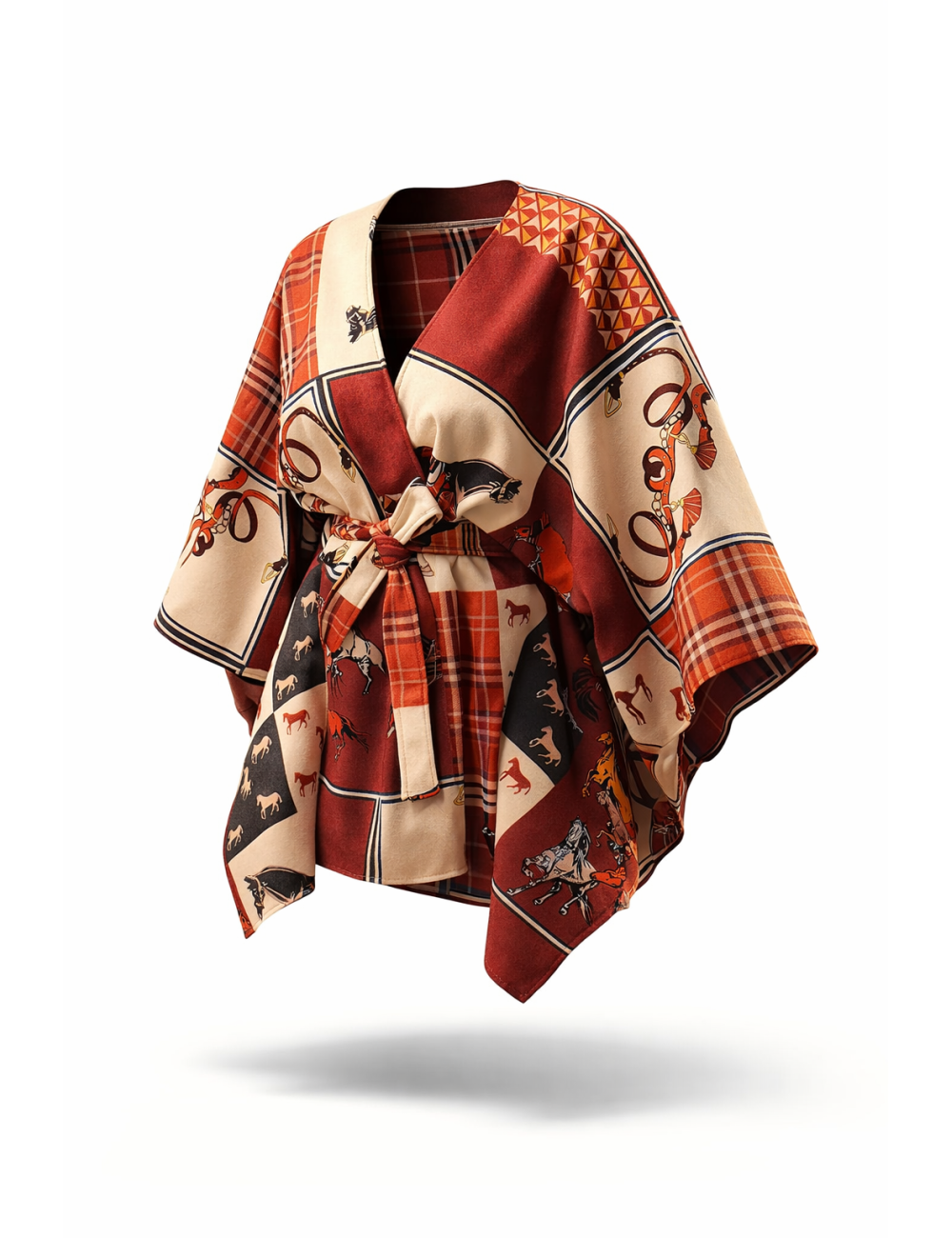 Cape femme imprimée avec ceinture à - 50 % | MisterPrice.fr