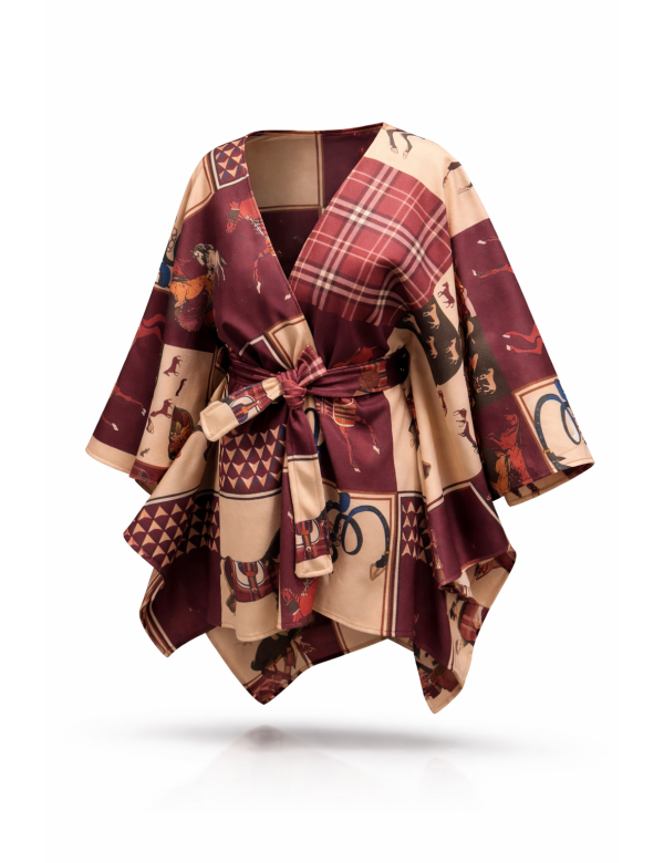 Cape femme imprimée avec ceinture à - 50 % | MisterPrice.fr