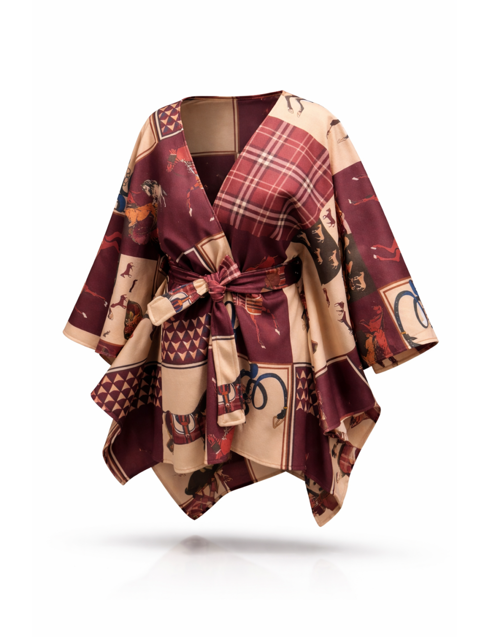 Cape femme imprimée avec ceinture à - 50 % | MisterPrice.fr