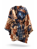 Cape femme imprimée avec ceinture à - 50 % | MisterPrice.fr