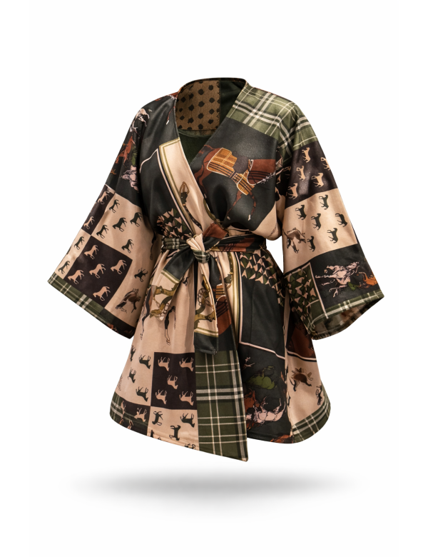 Cape femme imprimée avec ceinture à - 50 % | MisterPrice.fr