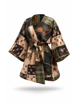 Cape femme imprimée avec ceinture à - 50 % | MisterPrice.fr